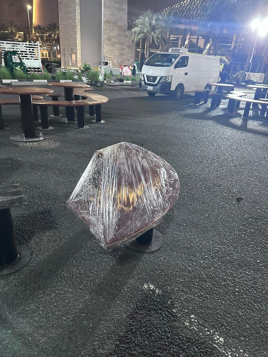 360 Mall Outdoor Bench Seating preparation