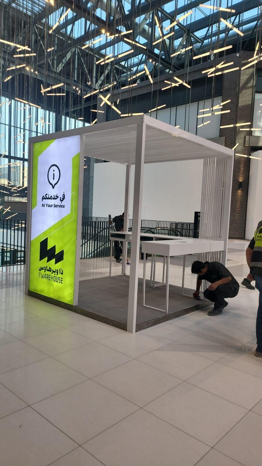 Commercial booth installation inside a mall
